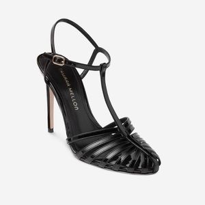 Tamara Mellon Studio 54 Heels, 75mm Black Patent 38 NEW